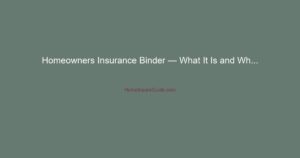 insurance binder home