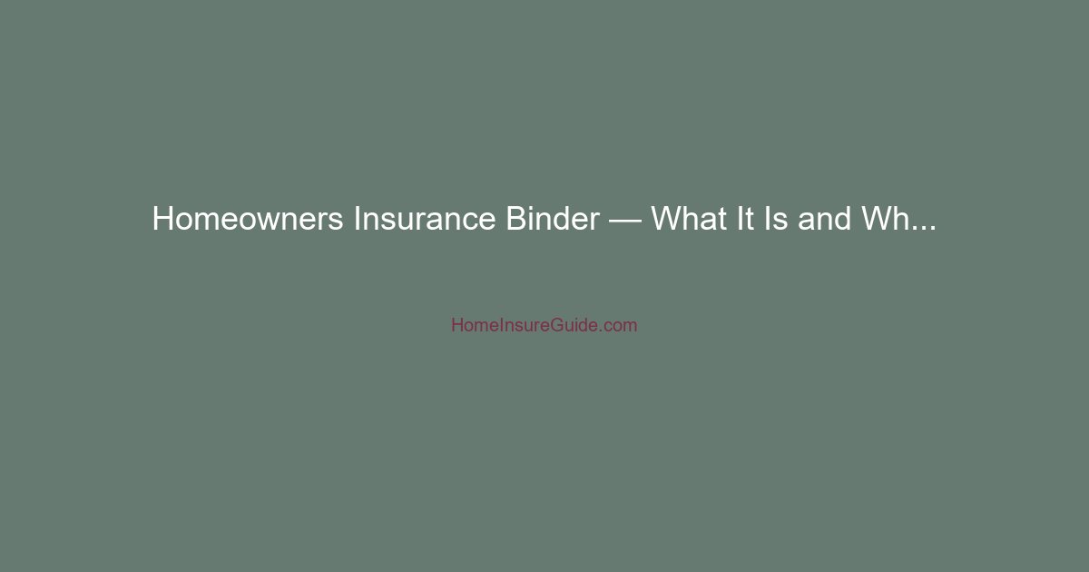 insurance binder home